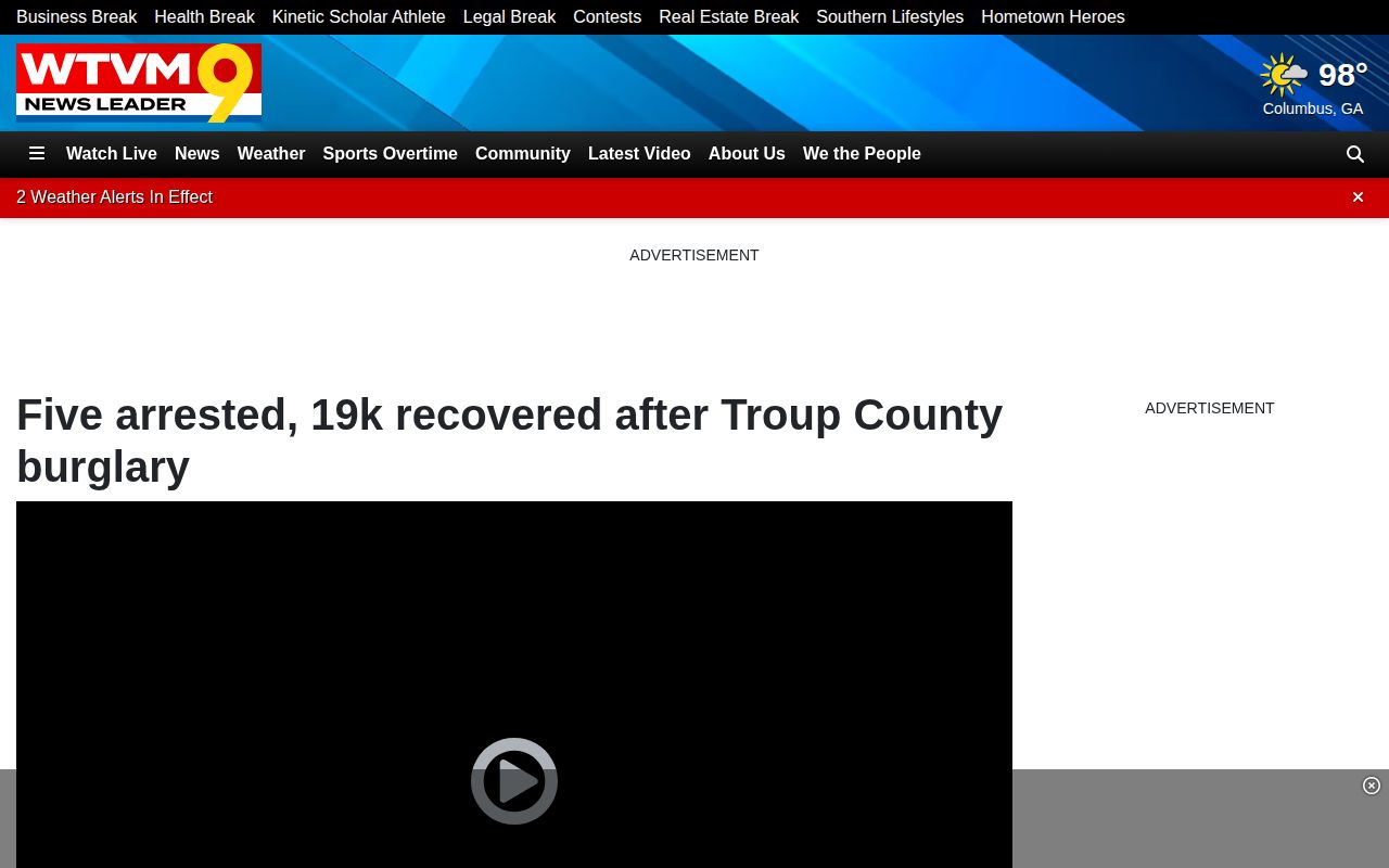 WTVM Troup County crime report noting that some mugshots were not released