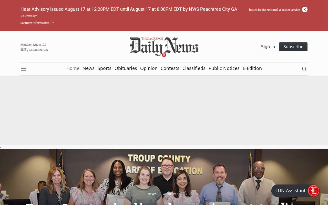 LaGrange Daily News e-edition archive for Troup County crime coverage
